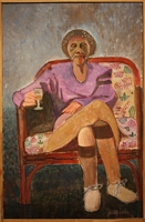 Jean-David Gonnet, Germaine, acrylique sur toile, 100 x 65, 2009, présentée au Salon des Indépendants de Champerret 2009