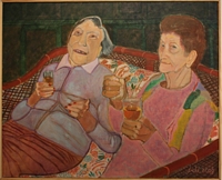 Jean-David Gonnet, Hélène et Cécile, acrylique sur toile, 81 x 100, 2009, Prix du jury Salon ART/ESPACE Fresnes 2009